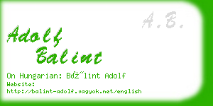 adolf balint business card